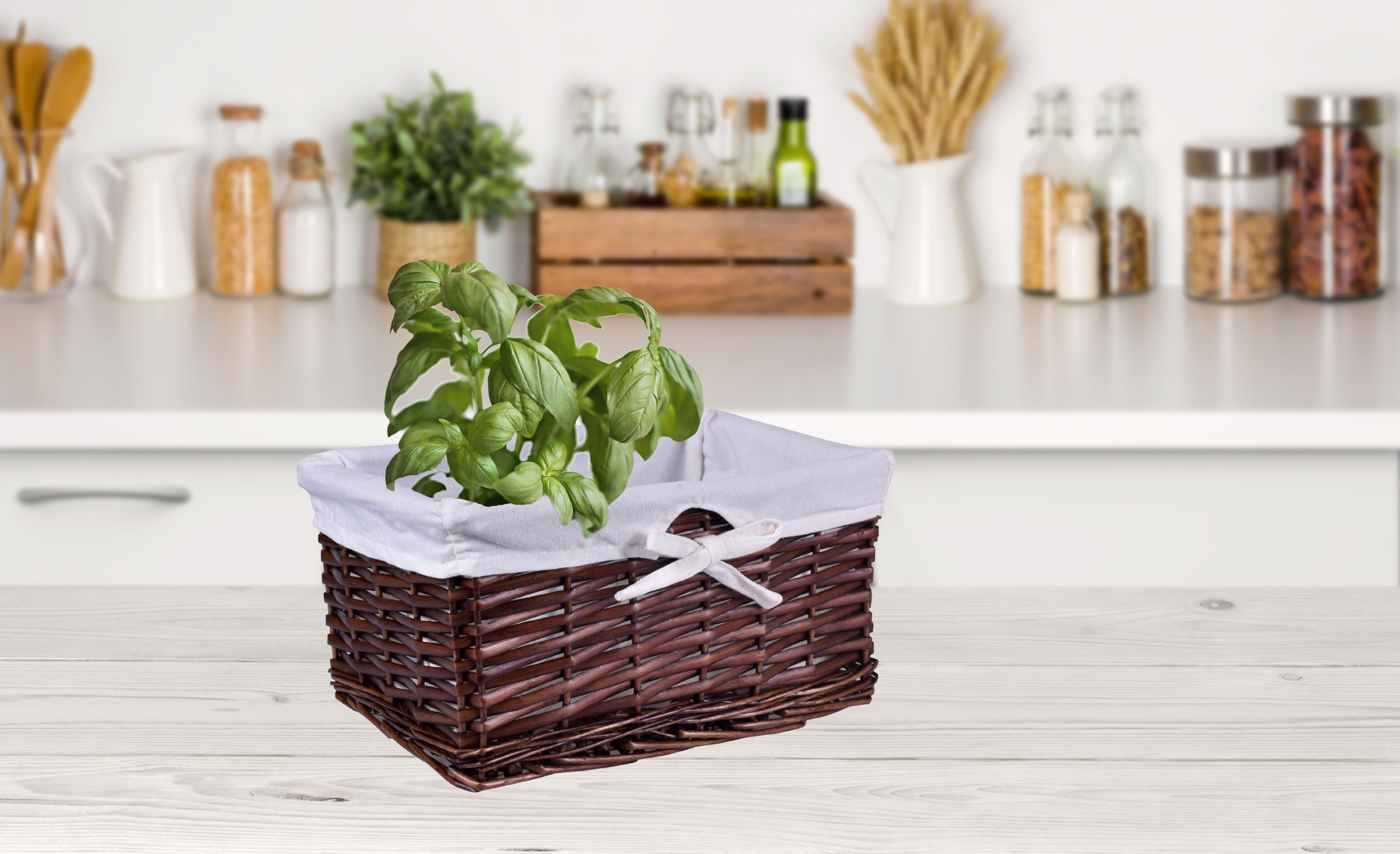 Koszyk wiklinowy 30x20x15 - brązowy - obrazek 6