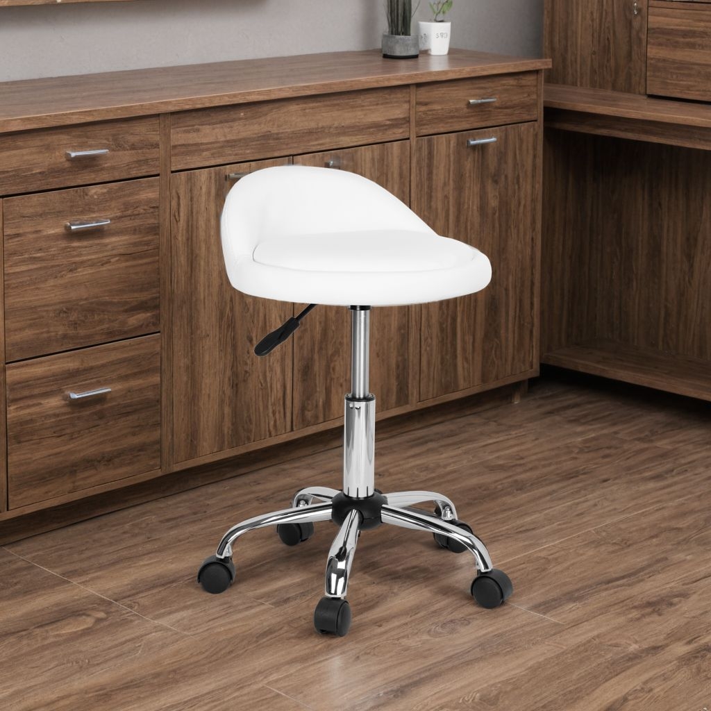 Taboret kosmetyczny fryzjerski LOMO biały - obrazek 5