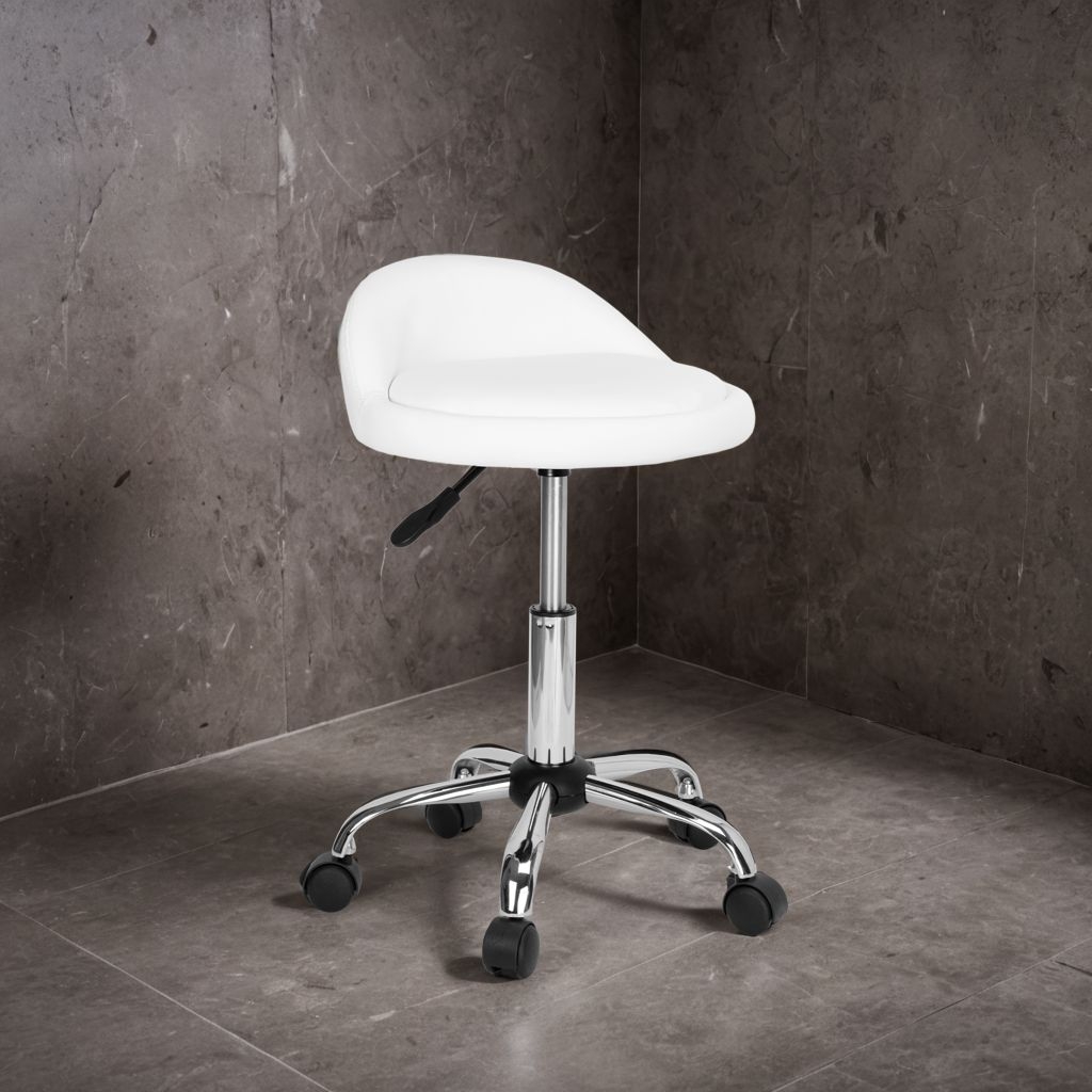 Taboret kosmetyczny fryzjerski LOMO biały - obrazek 3