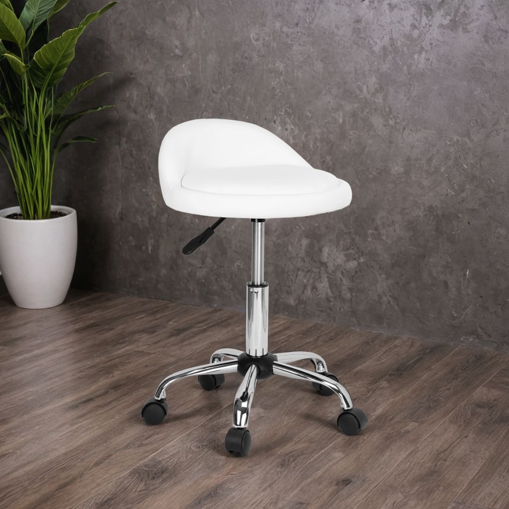 Taboret kosmetyczny fryzjerski LOMO biały - obrazek 4
