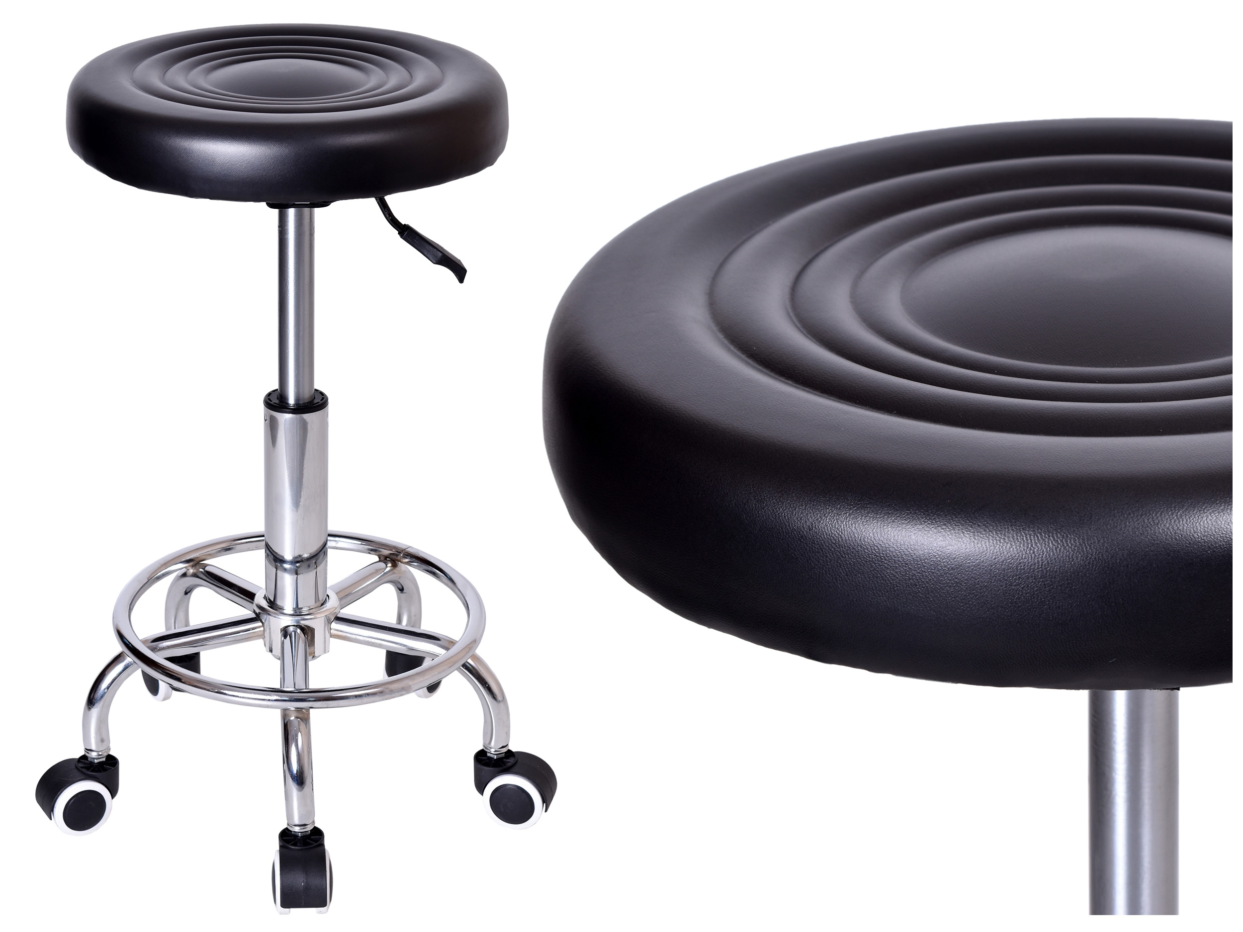 Taboret fryzjerski kosmetyczny Monza czarny - obrazek 7