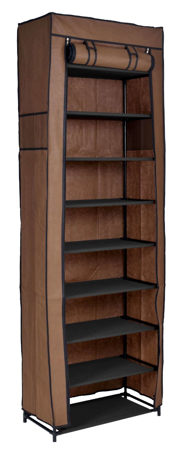 Szafka tekstylna na buty Lea - ciemny brąz - obrazek 4