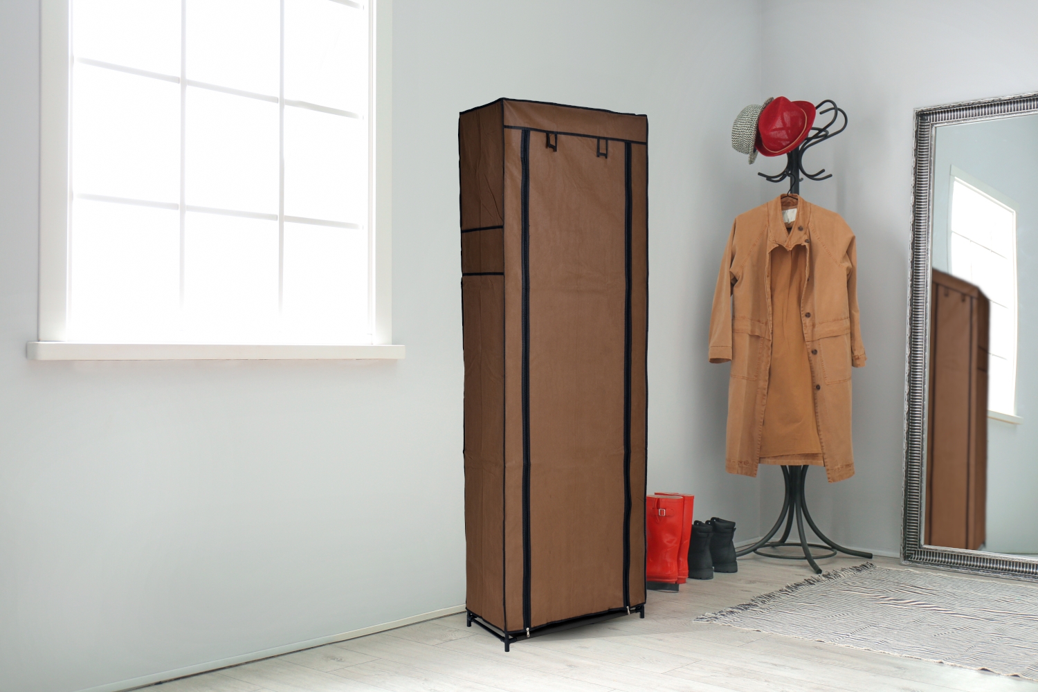 Szafka tekstylna na buty Lea - ciemny brąz - obrazek 9