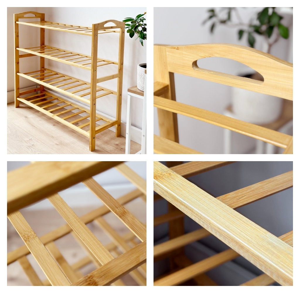 Bambusowy regał na buty 4 poziomy Neria - obrazek 2