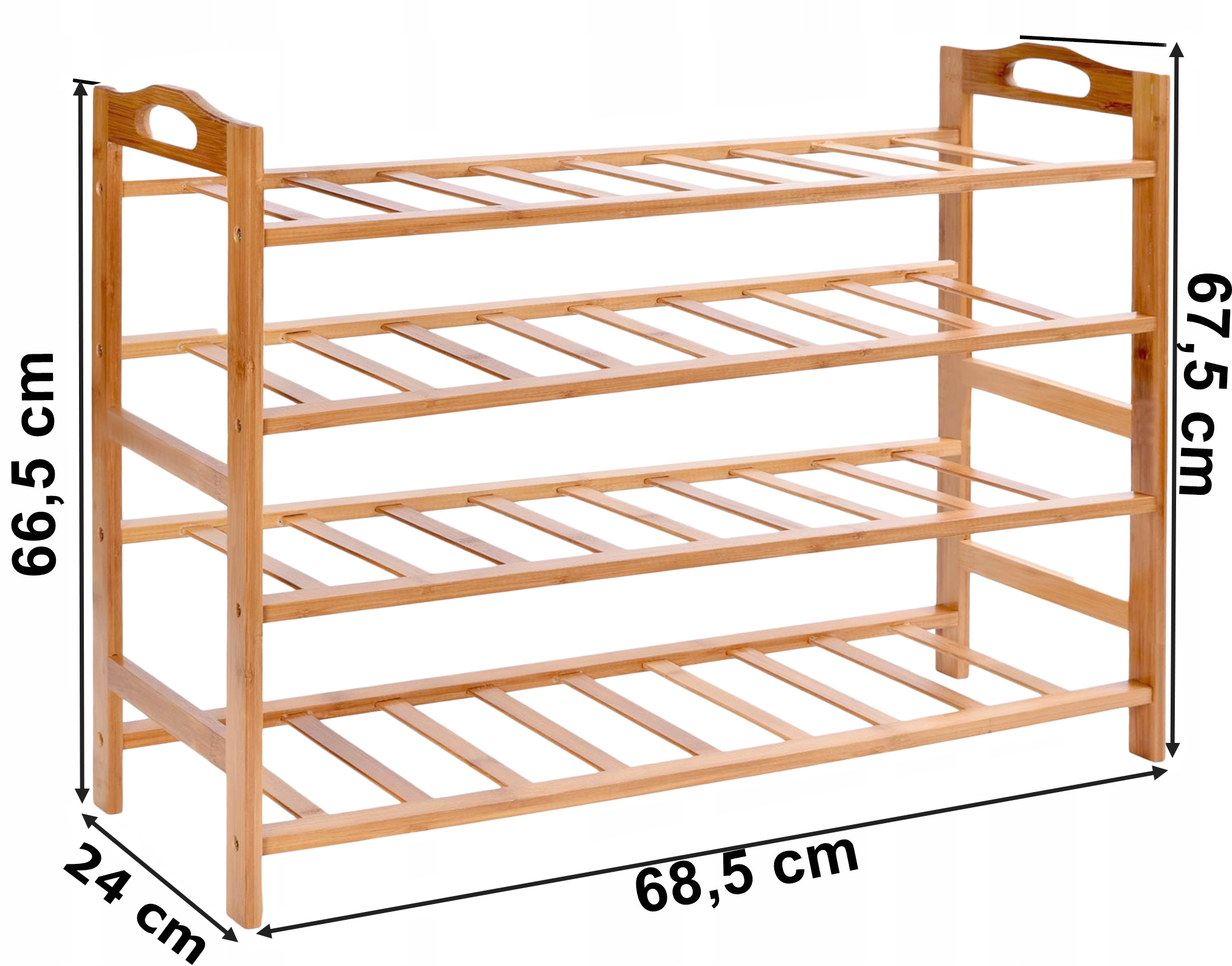 Bambusowy regał na buty 4 poziomy Neria - obrazek 3