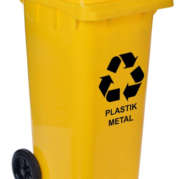 Pojemnik na odpady 120L kosz śmietnik żółty