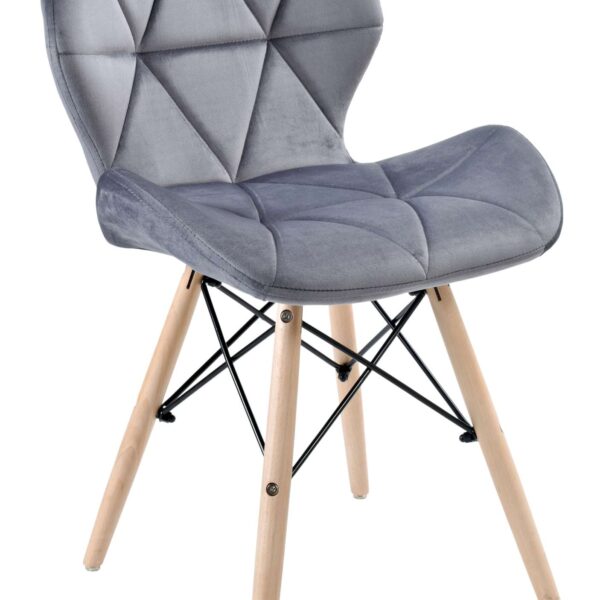 Krzesło tapicerowane MURET VELVET aksamitny grafitowy