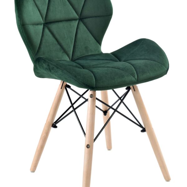 Krzesło tapicerowane MURET VELVET aksamitny ciemnozielony