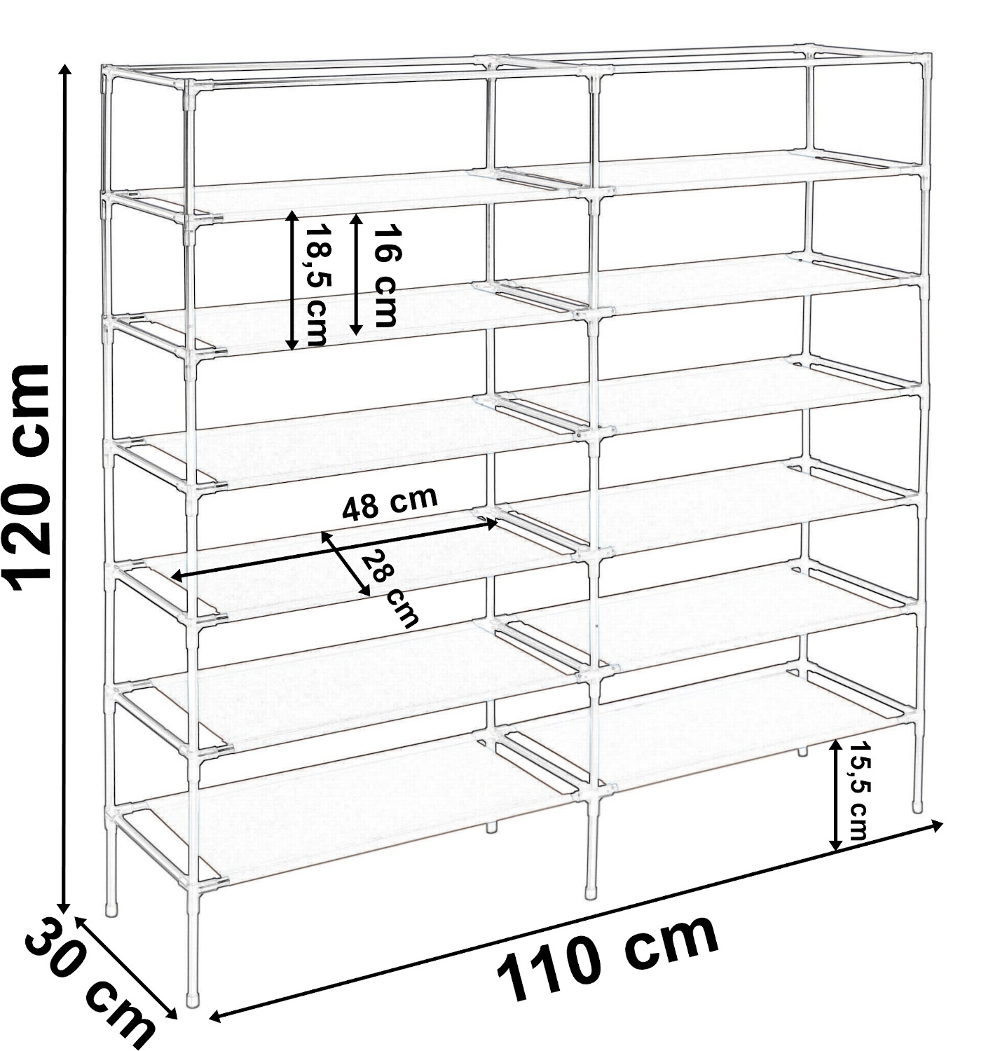 Szafa tekstylna na buty Gabi - szara - obrazek 9