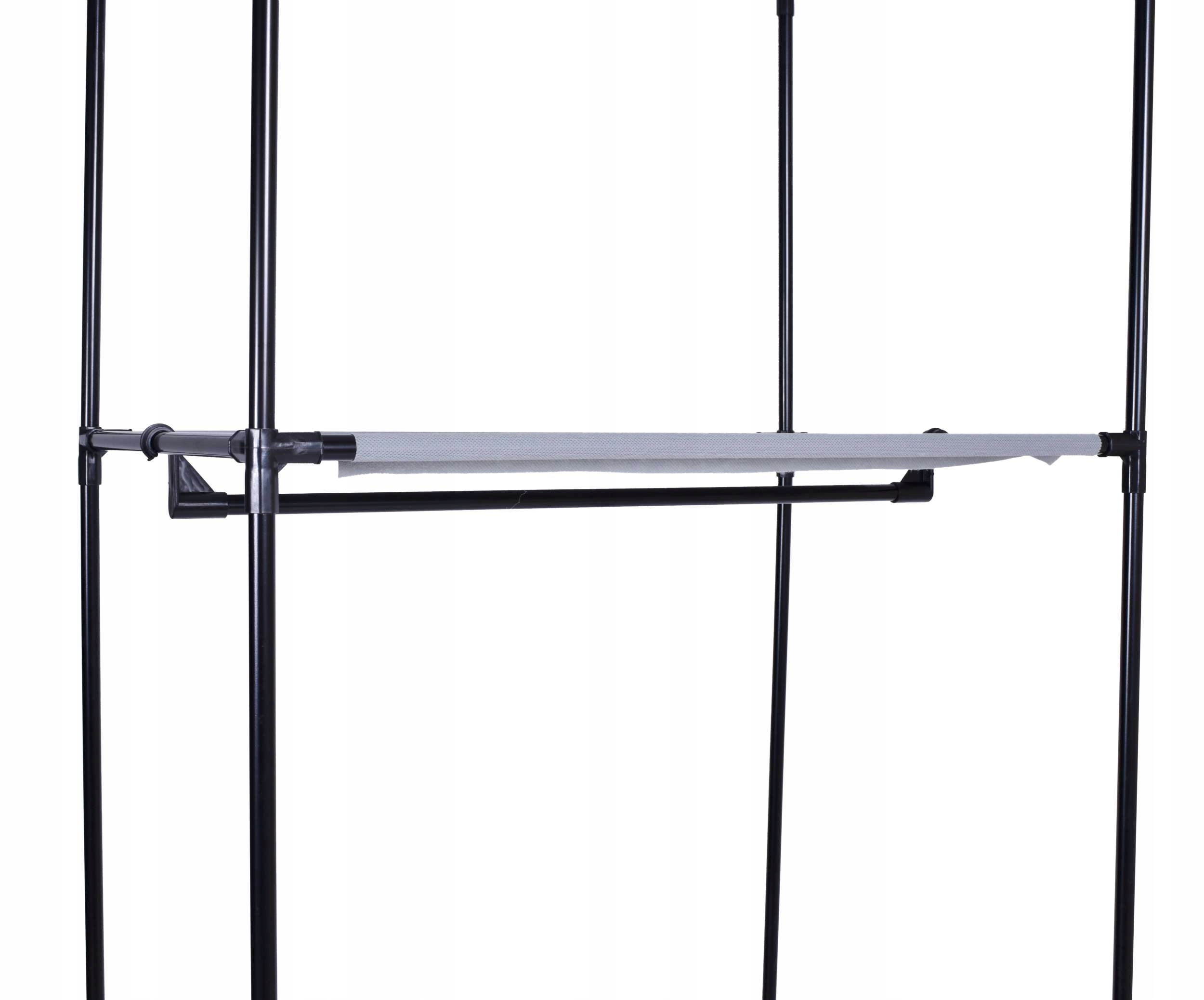 Szafa tekstylna z półką Fela - szary - obrazek 8