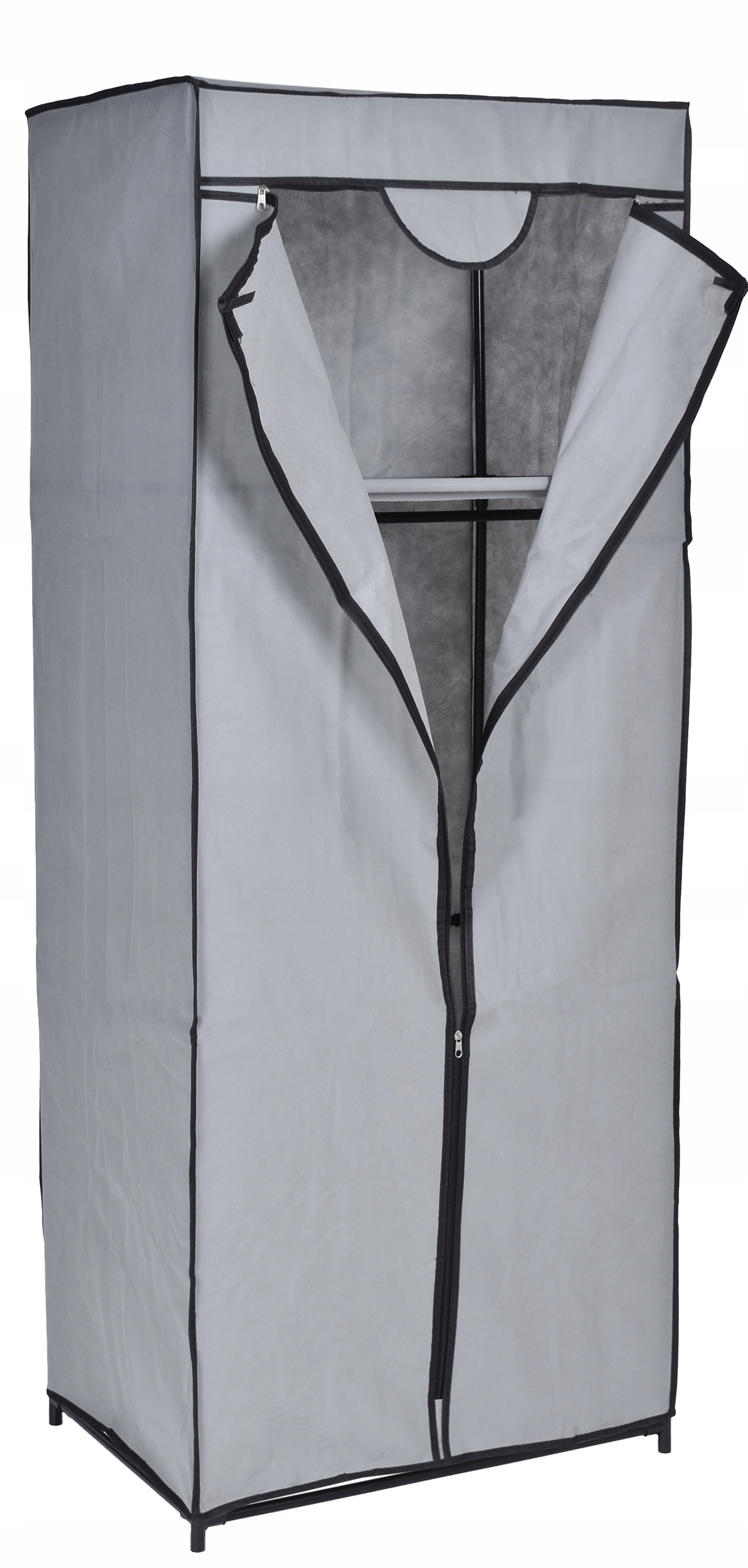 Szafa tekstylna z półką Fela - szary - obrazek 9