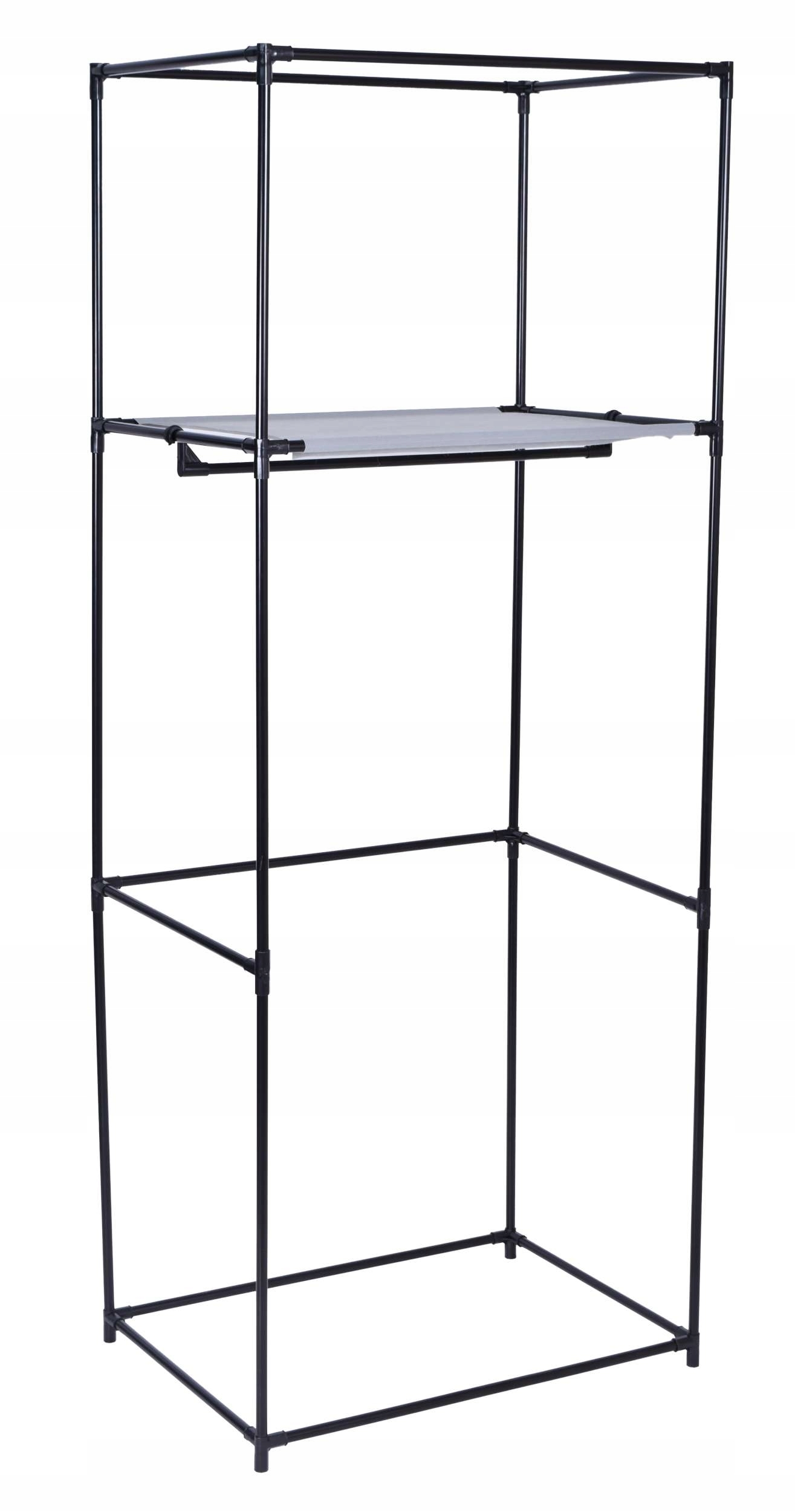 Szafa tekstylna z półką Fela - szary - obrazek 5