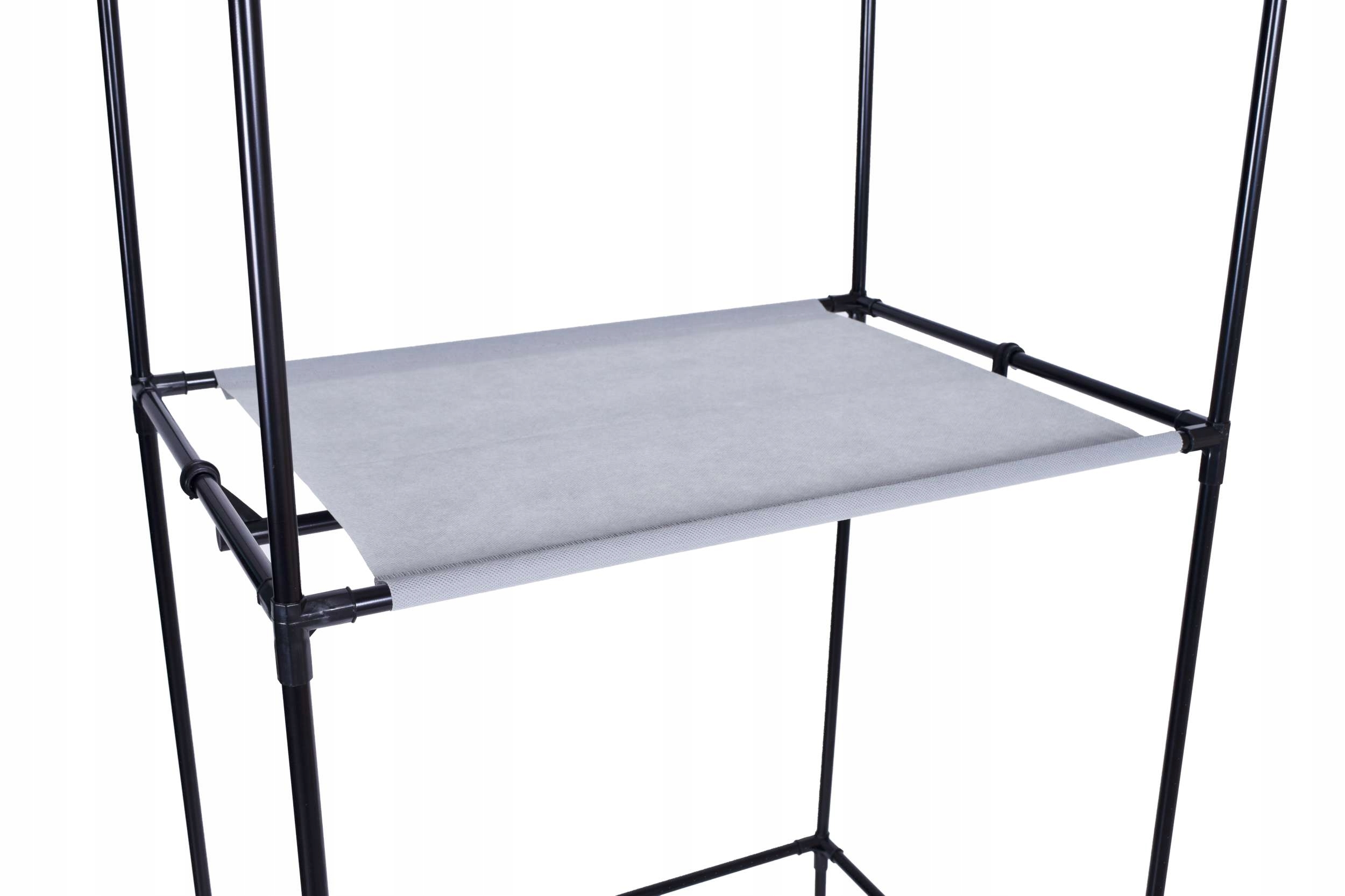 Szafa tekstylna z półką Fela - szary - obrazek 7