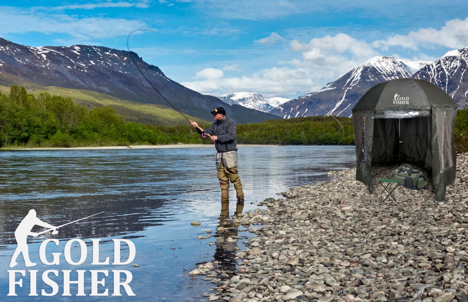 Parasol wędkarski namiot z osłoną JUKON ciemnozielony - obrazek 4