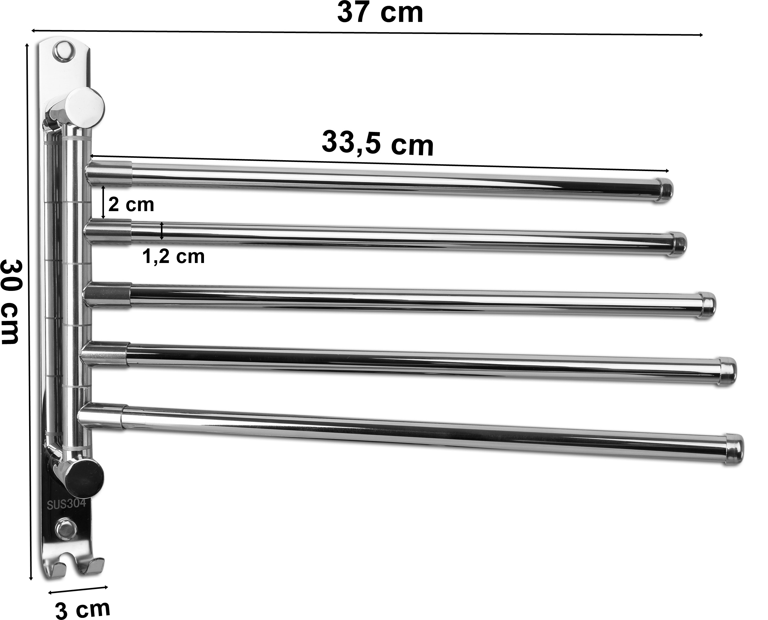 Wieszak łazienkowy na ręczniki ONTI chrom - obrazek 2