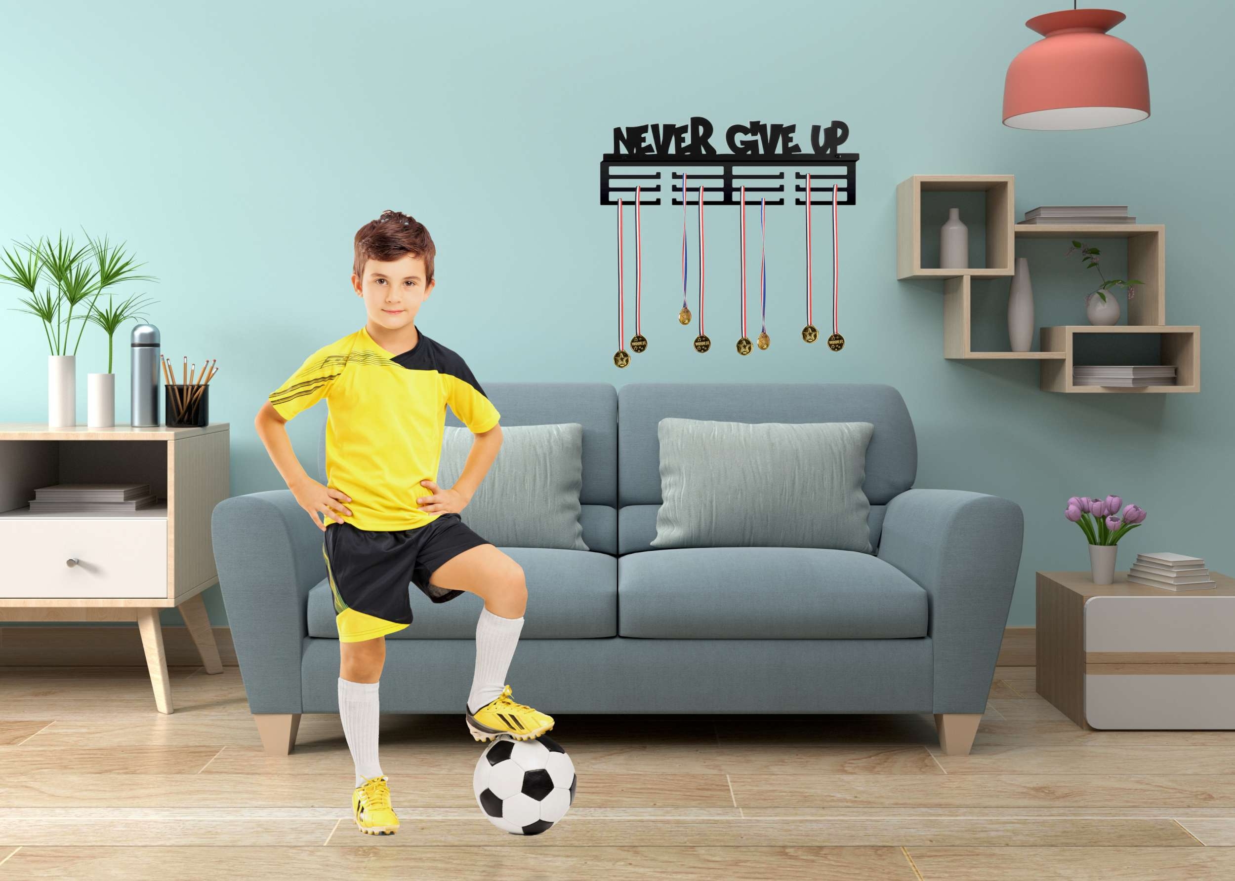 Wieszak na medale NEVER GIVE UP - obrazek 5