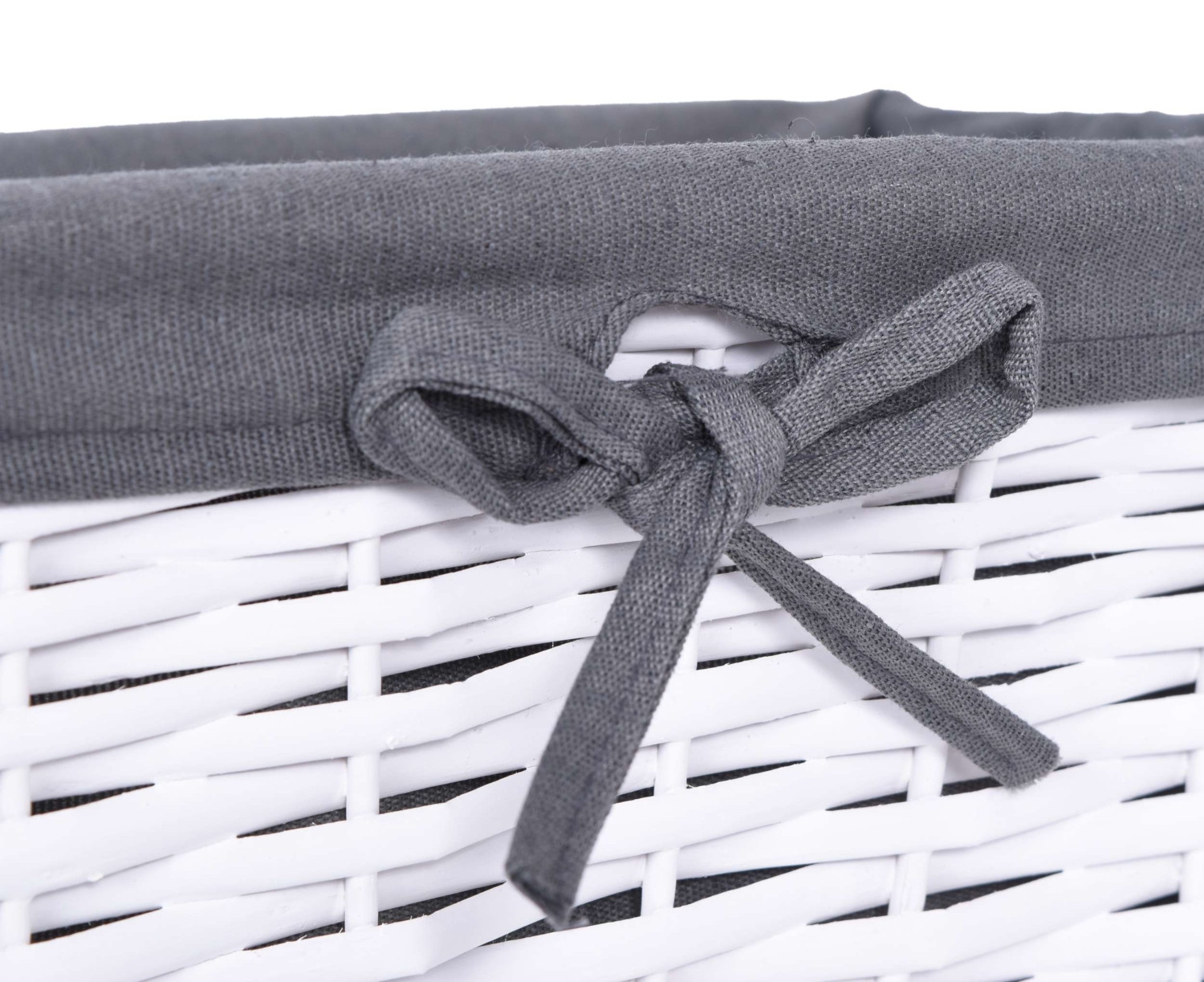 Koszyk wiklinowy 30x20x15 cm - biało-szary - obrazek 4