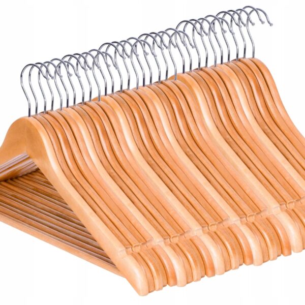 Wieszak do szafy RONDO komplet 30 szt jasny brąz drewno