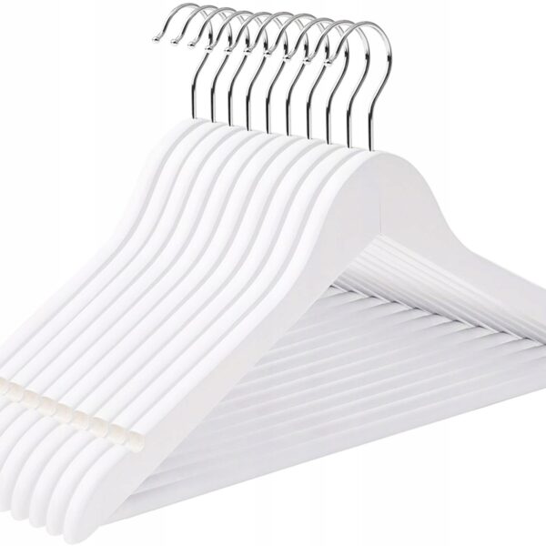 Wieszak do szafy RONDO komplet 30 szt biały drewno