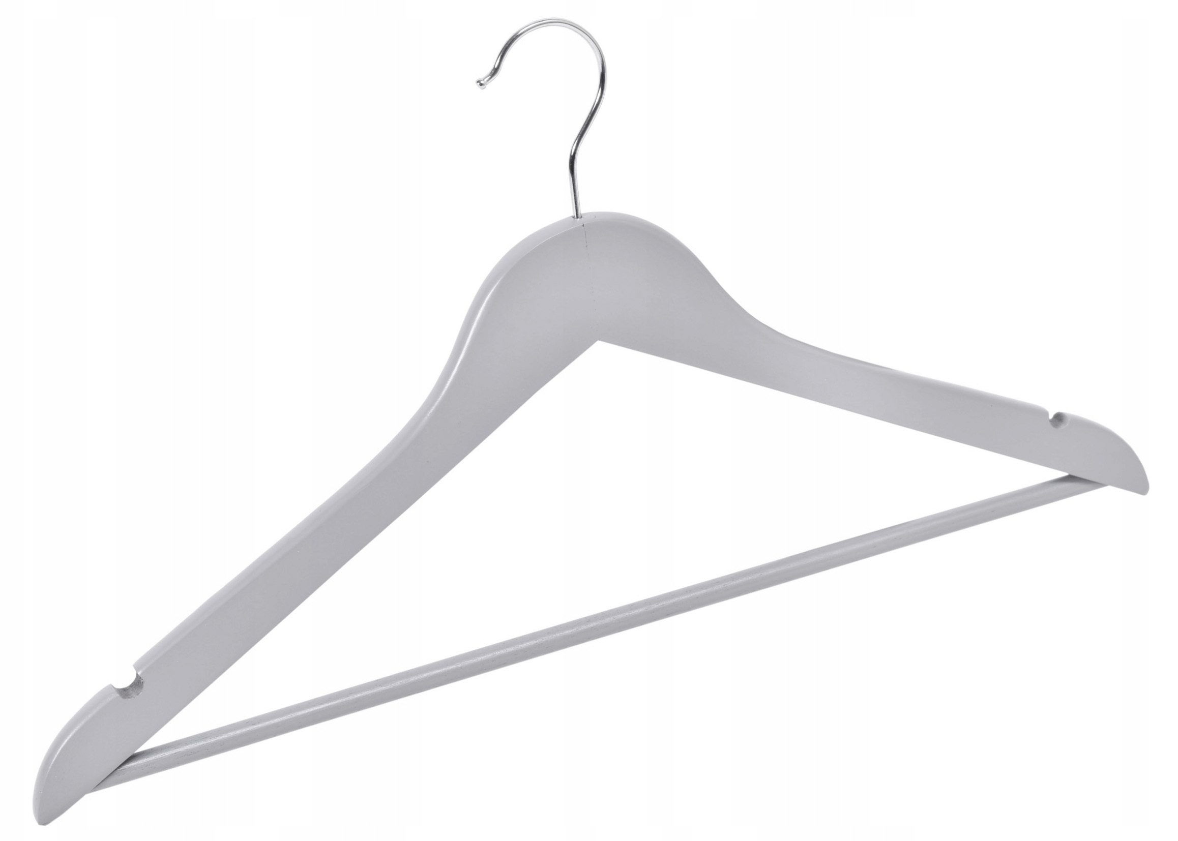 Wieszak do szafy RONDO komplet 30 sztuk szary drewno - obrazek 6