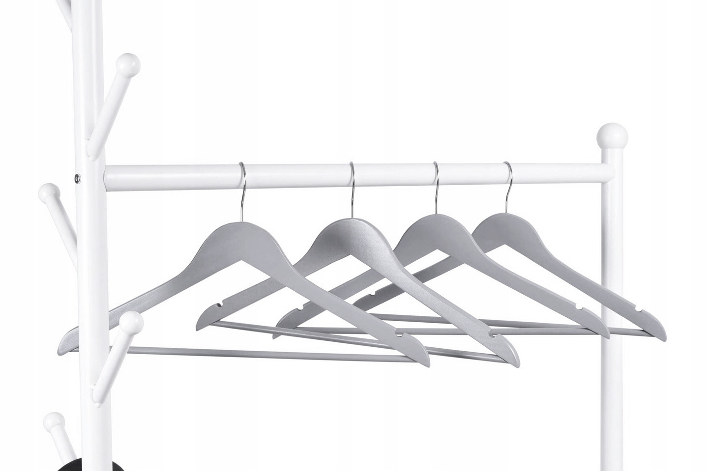 Wieszak do szafy RONDO komplet 30 sztuk szary drewno - obrazek 3