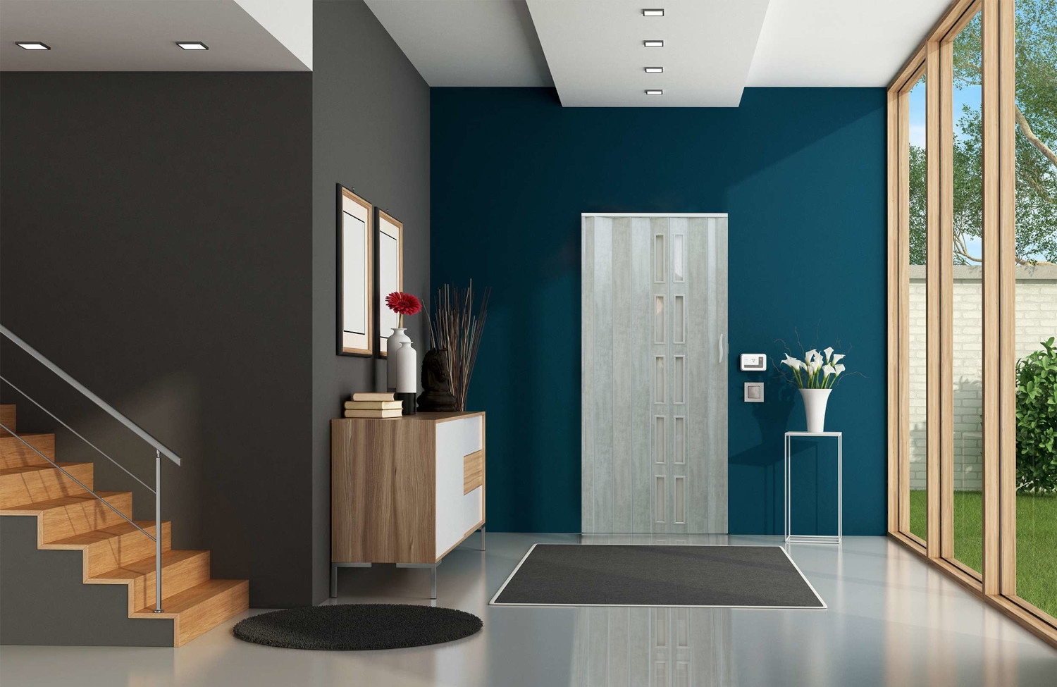 Drzwi harmonijkowe 005S BETON MAT - 80 cm - obrazek 7