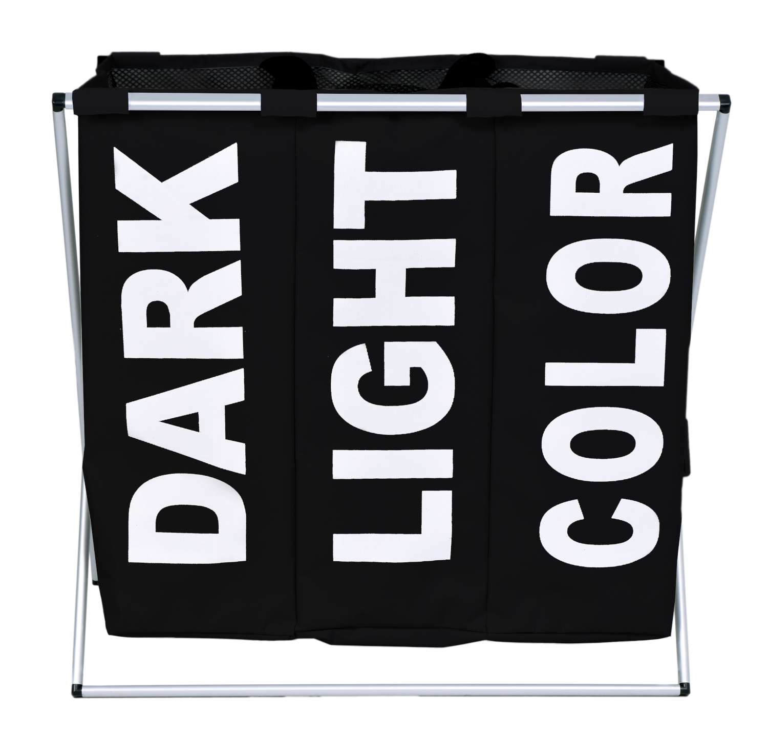 Trzykomorowy kosz na pranie TRIKO - 130L - czarny - obrazek 2