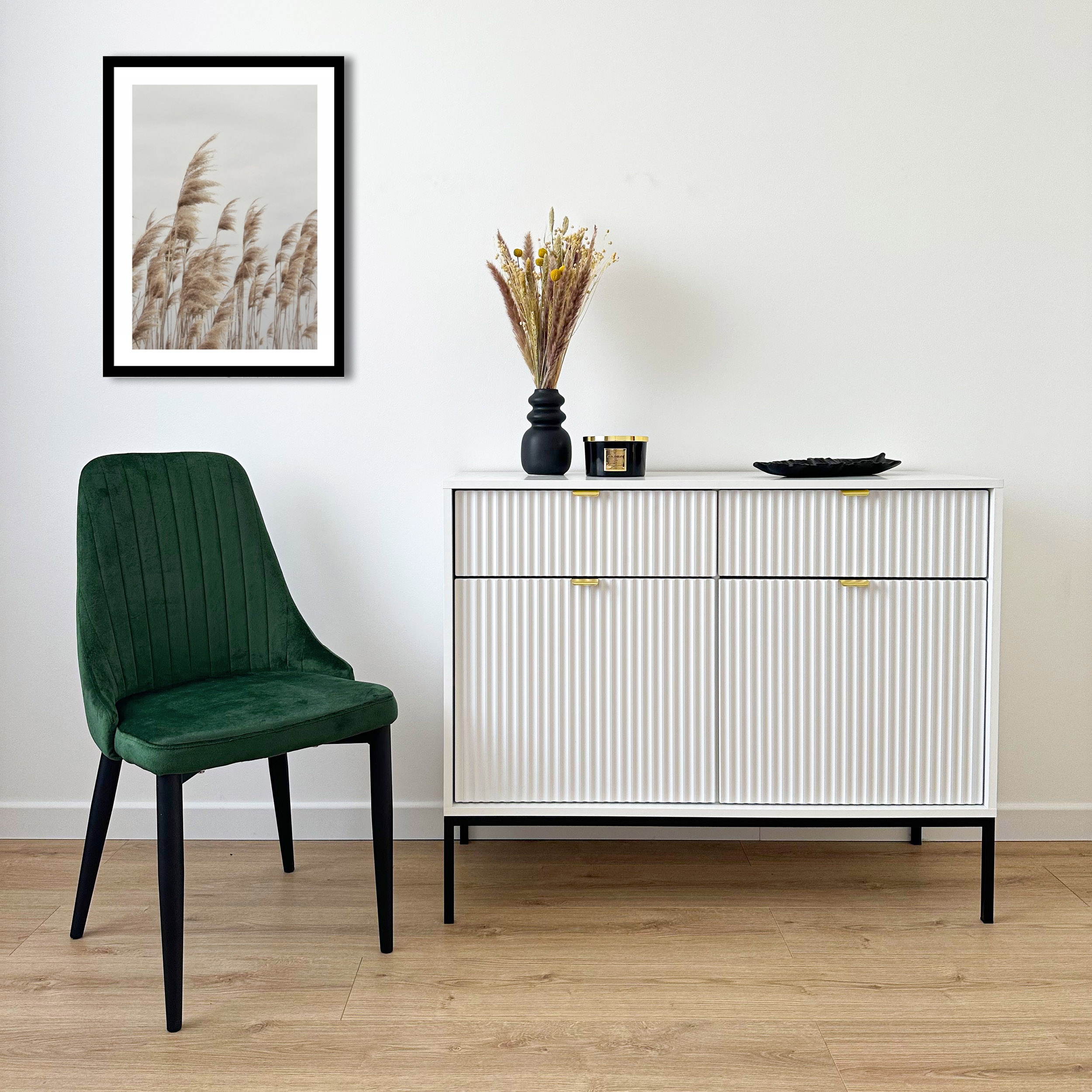 Krzesło welurowe LORIENT VELVET ciemnozielone - obrazek 3