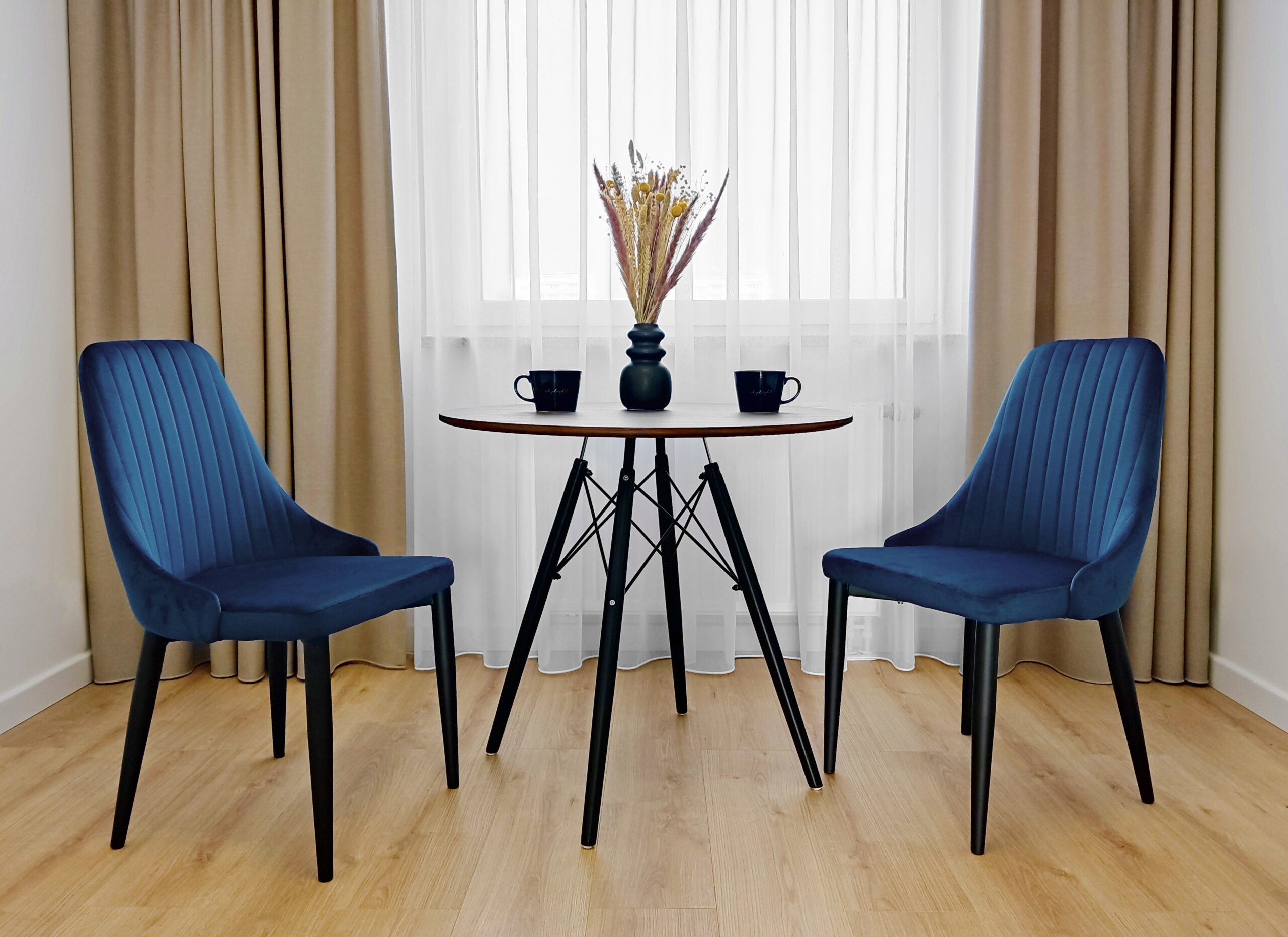 Krzesło welurowe LORIENT VELVET granatowe - obrazek 4