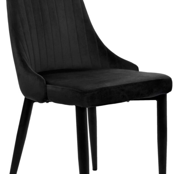 Krzesło welurowe LORIENT VELVET czarne