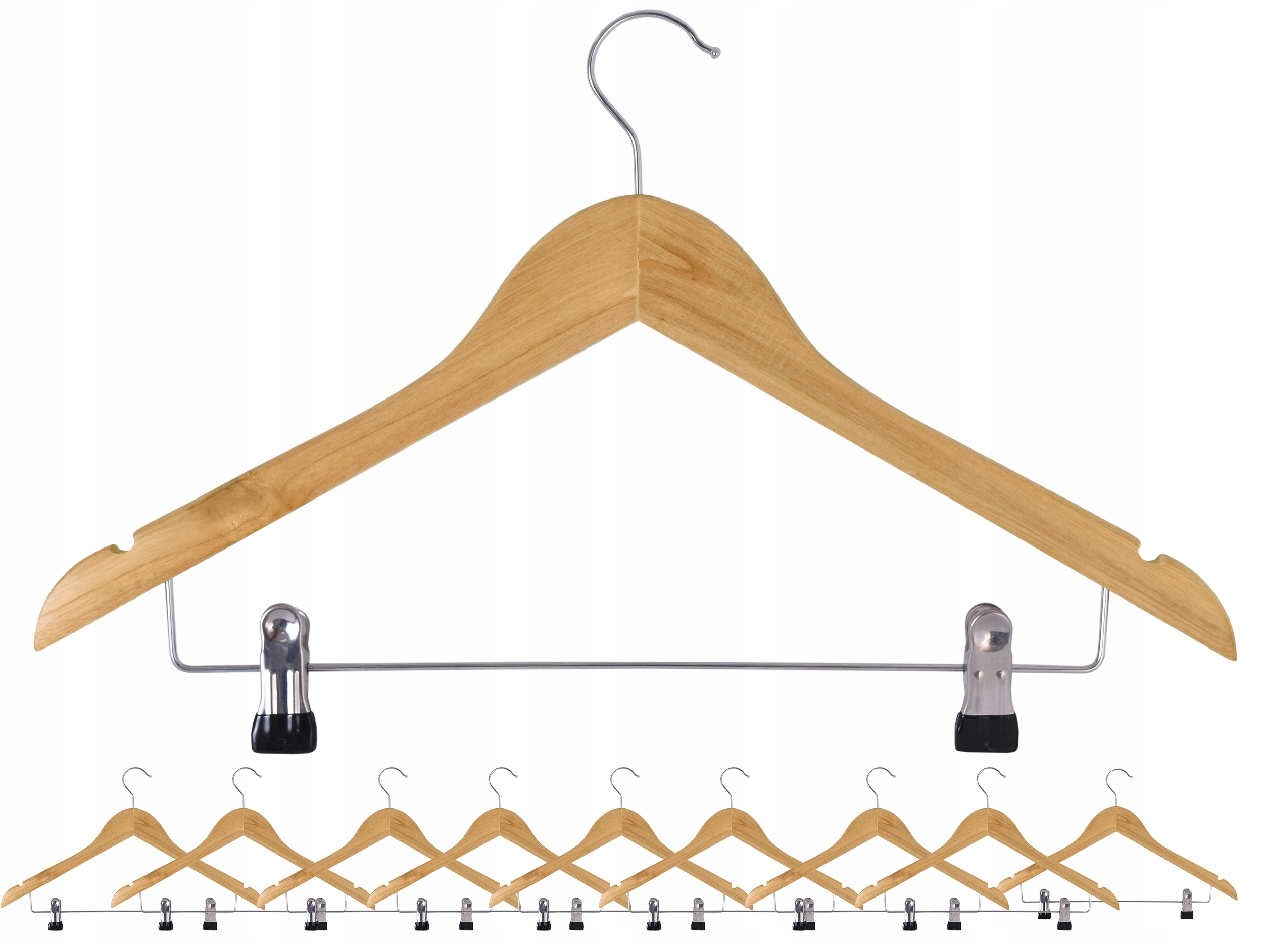 Drewniany wieszak z klipsami Henryk 5 sztuk - obrazek 6