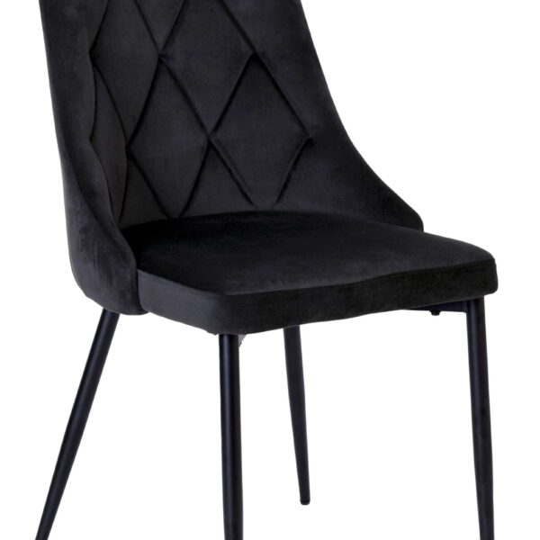 Krzesło LINCOLN VELVET tapicerowane czarny aksamit