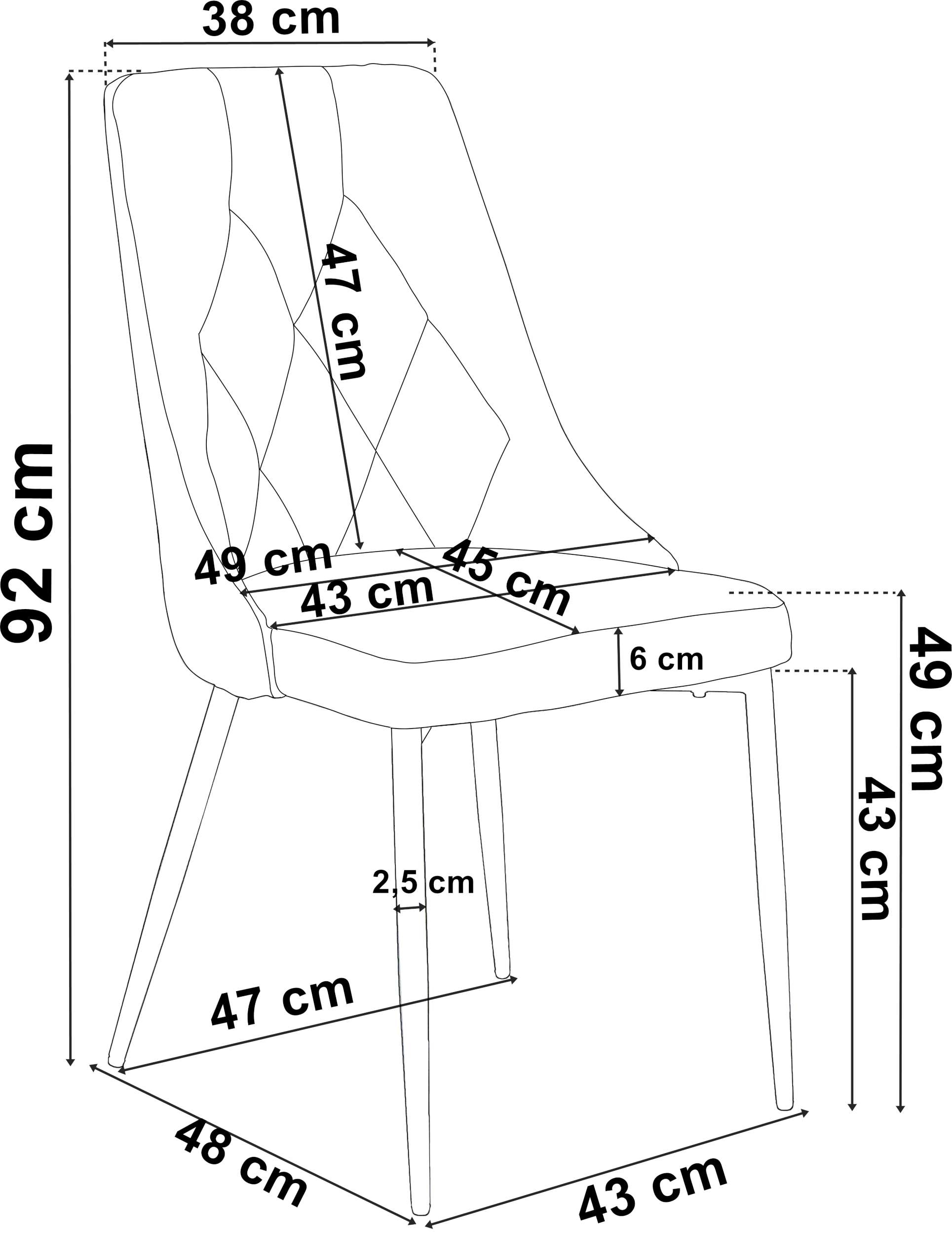 Krzesło LINCOLN VELVET tapicerowane ciemnozielony aksamit - obrazek 2