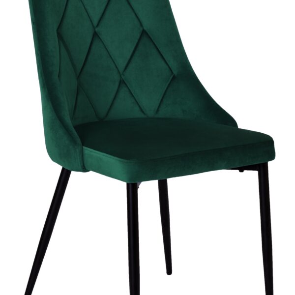 Krzesło LINCOLN VELVET tapicerowane ciemnozielony aksamit