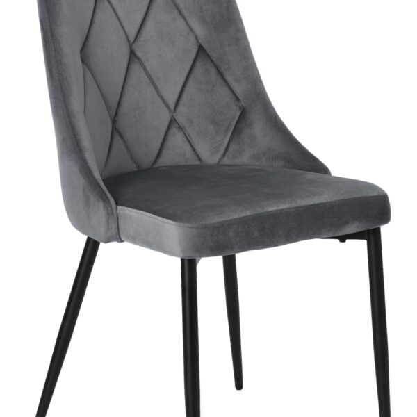 Krzesło LINCOLN VELVET tapicerowane grafitowy aksamit