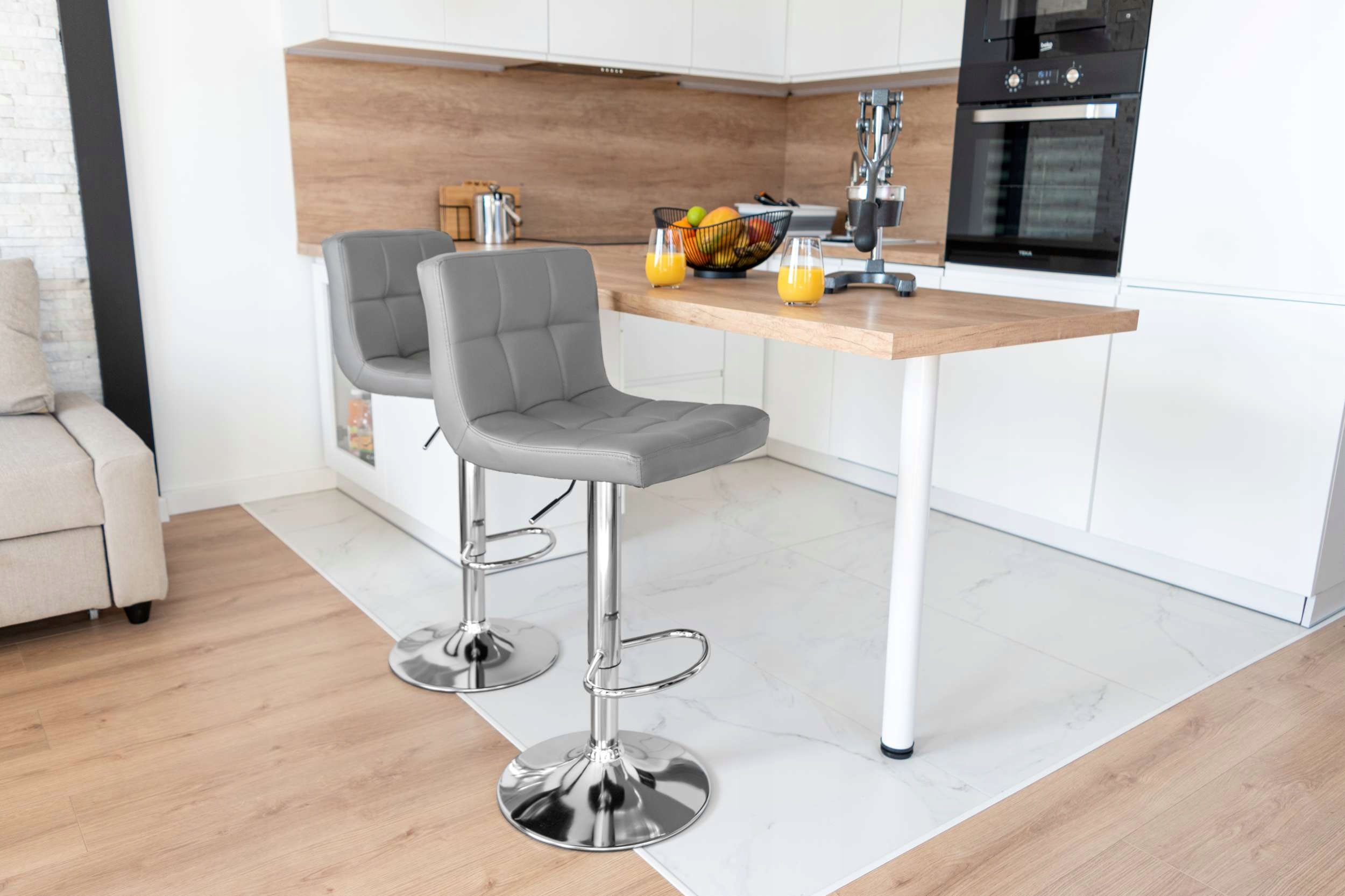 Hoker krzesło barowe Arako szare - obrazek 2