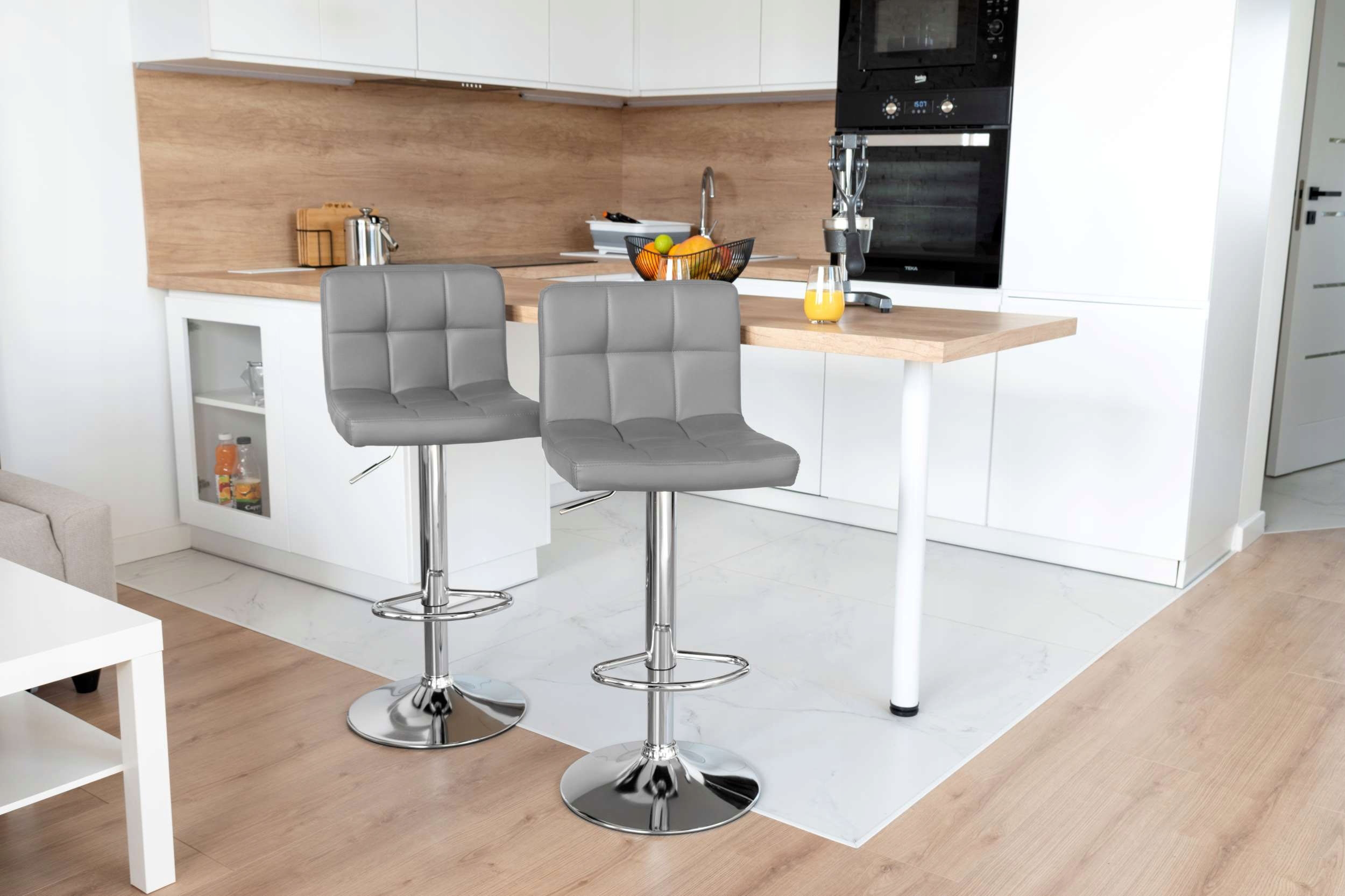 Hoker krzesło barowe Arako szare - obrazek 3