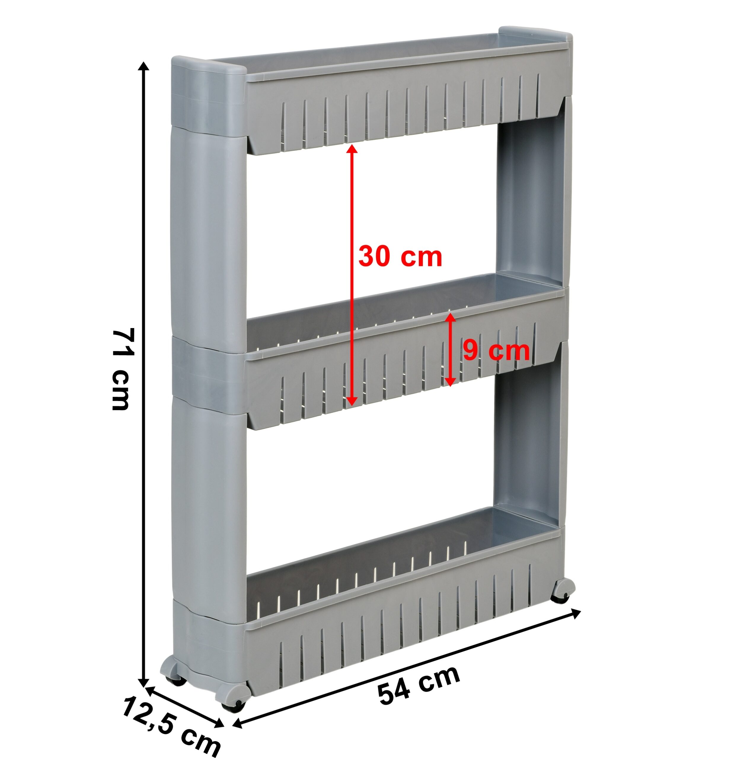 Półka kuchenna łazienkowa szara 3 poziomy Leira - obrazek 2