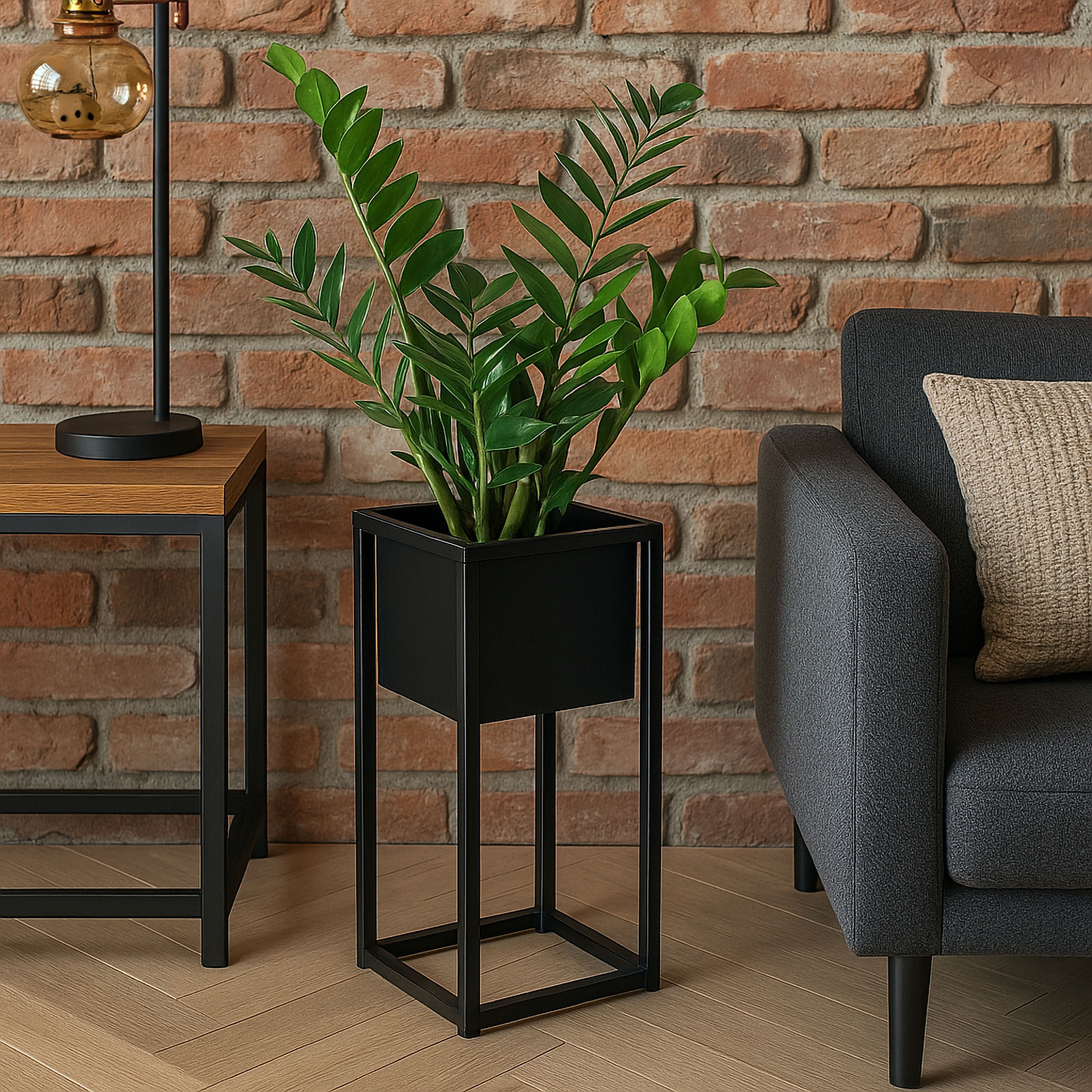 Kwietnik Concove loft 40 cm czarny - obrazek 3