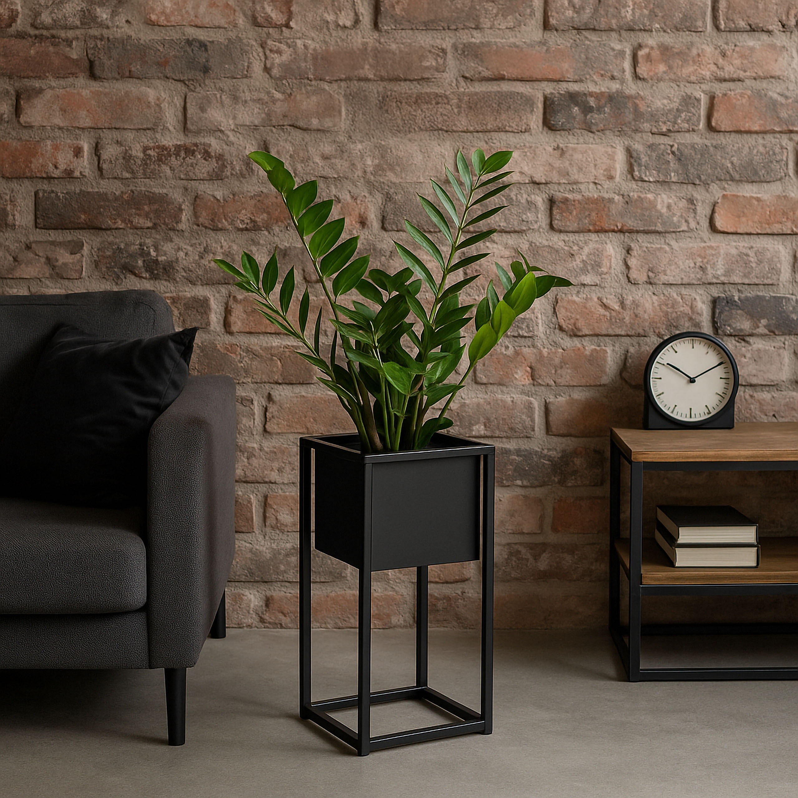 Kwietnik Concove loft 40 cm czarny - obrazek 2