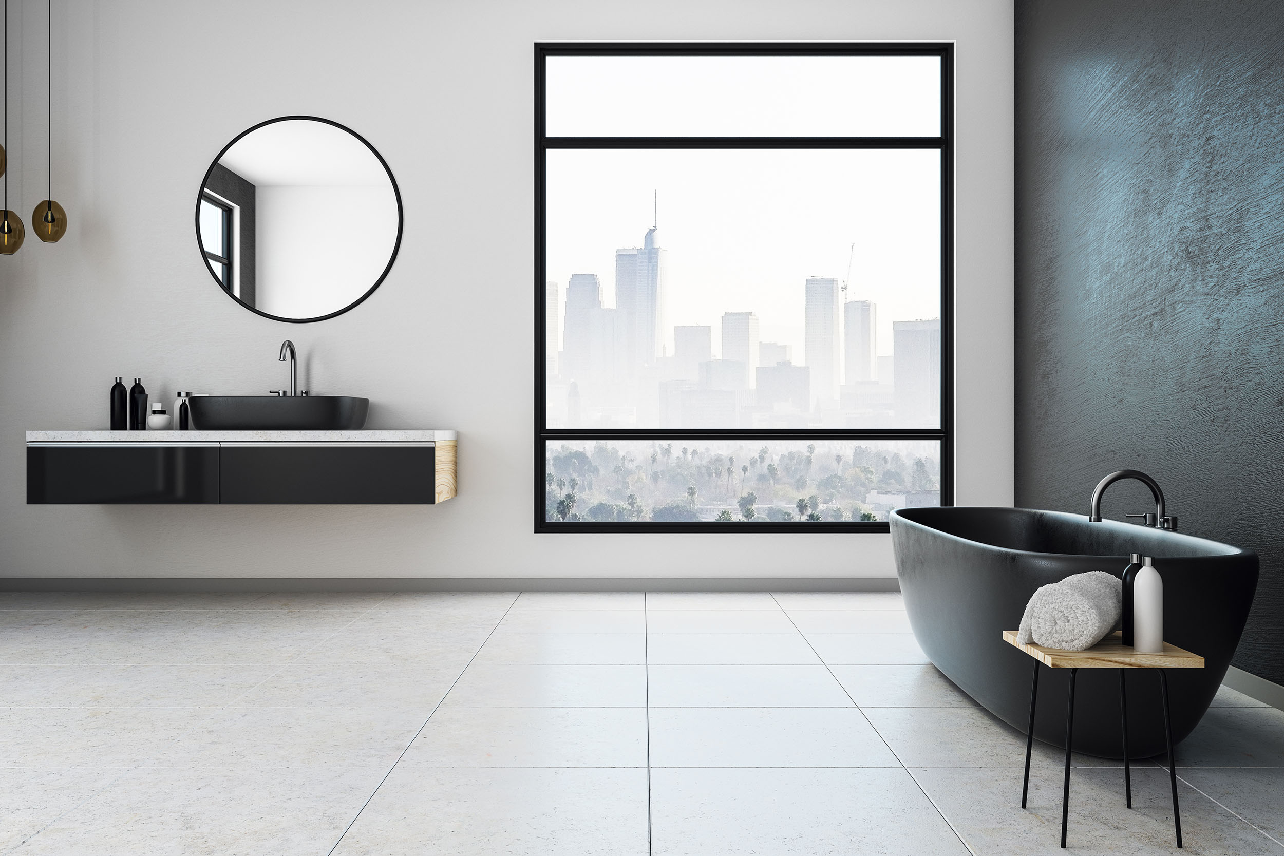 Lustro nowoczesne Sander 60 cm czarne - obrazek 7