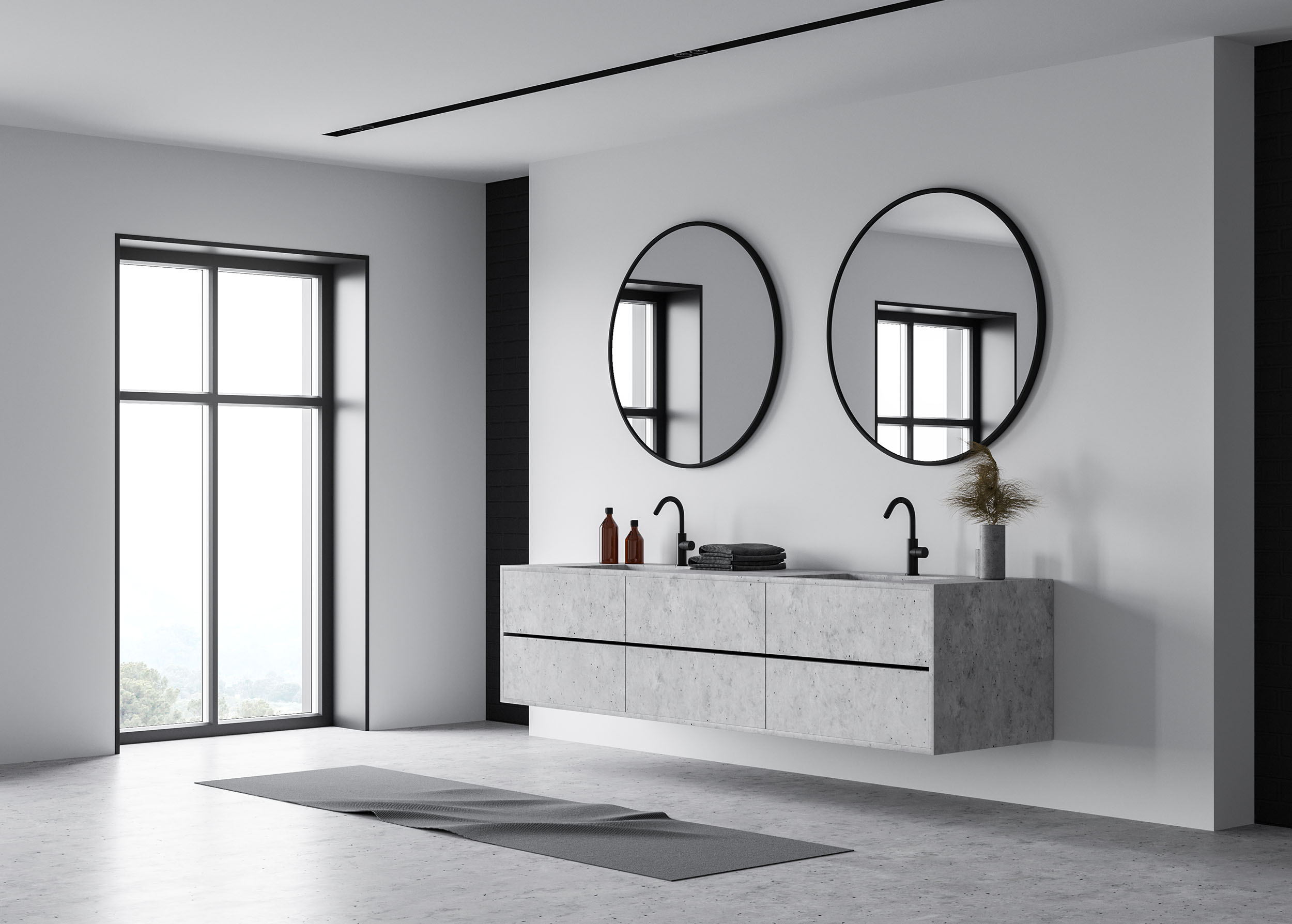 Lustro nowoczesne Sander 60 cm czarne - obrazek 3