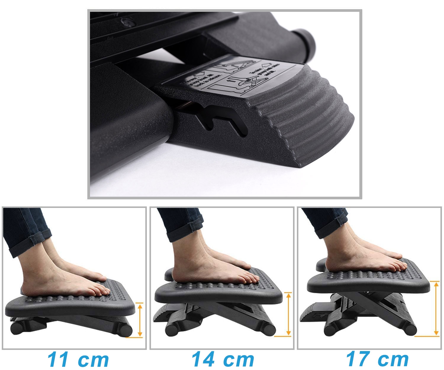Podnóżek biurowy regulowany czarny EDUARDO - obrazek 7