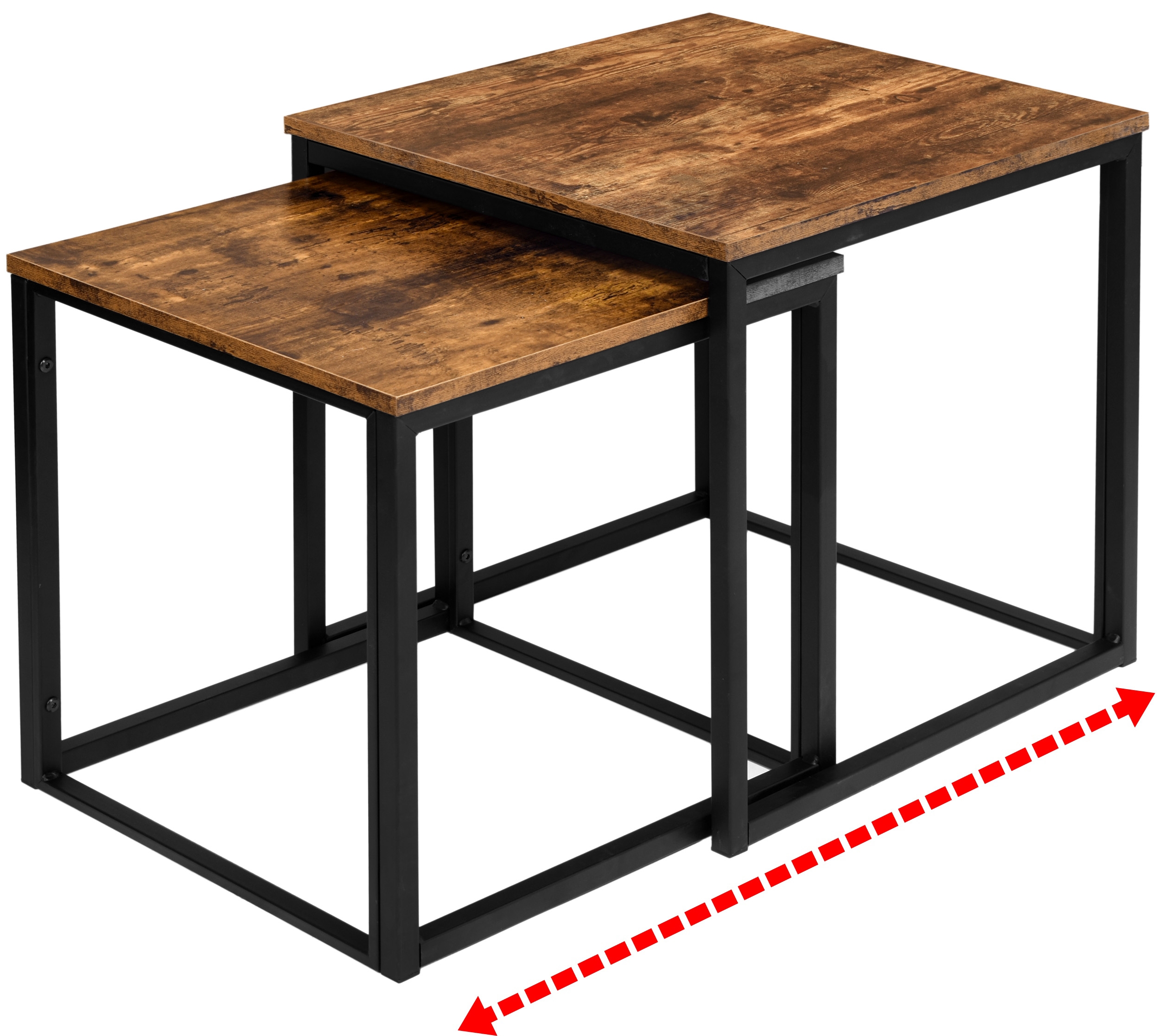 Stoliki kawowe loft PRAVEN RUSTIC postarzany dąb - obrazek 7