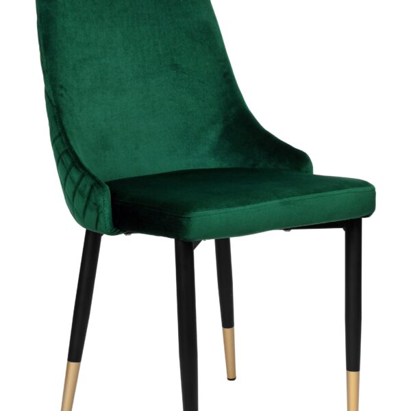 Krzesło welurowe tapicerowane Vermont Velvet ciemnozielone