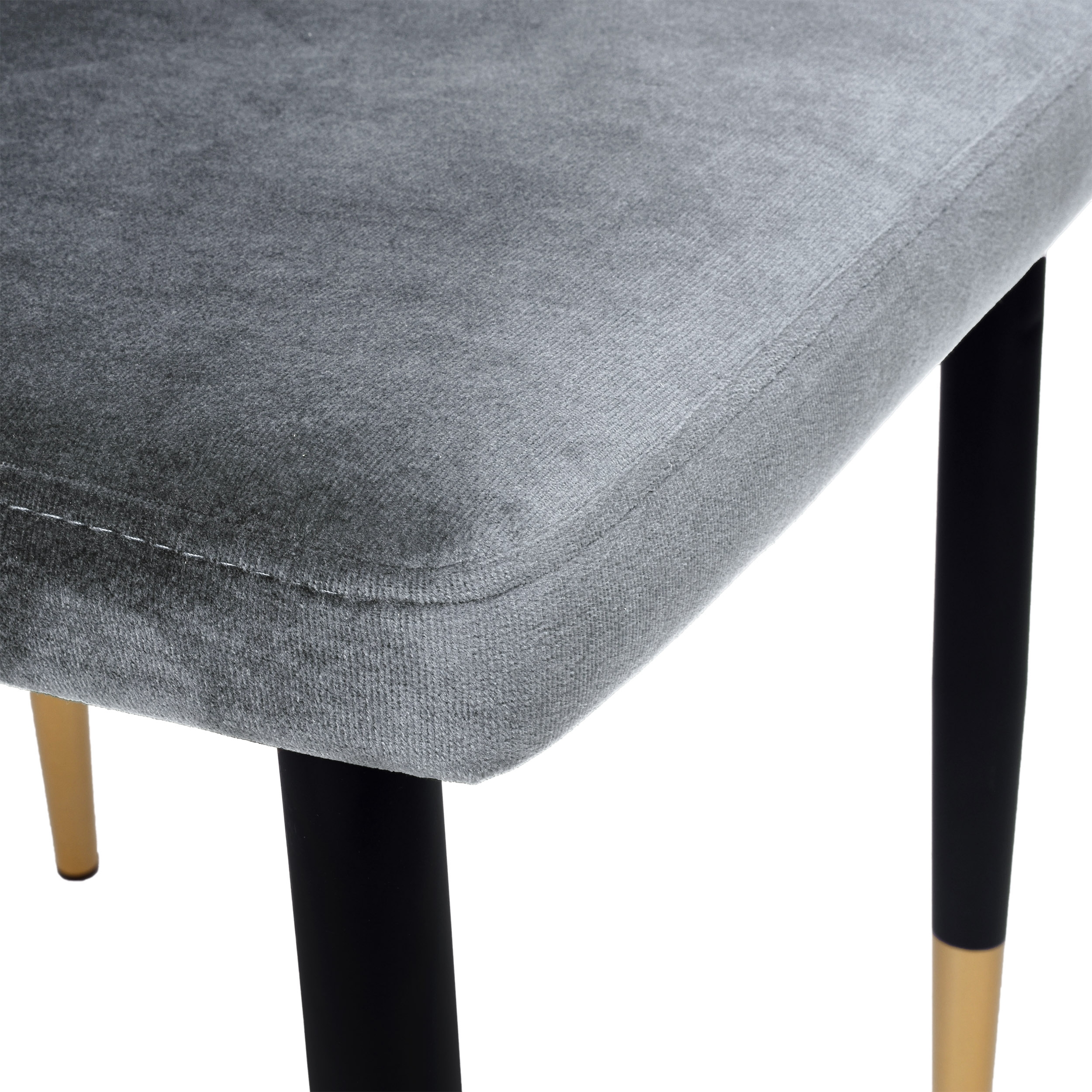 Krzesło welurowe tapicerowane Vermont Velvet grafitowe - obrazek 7