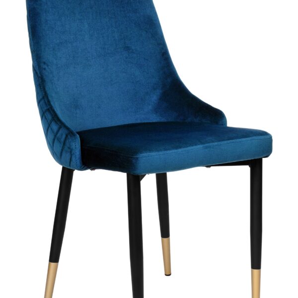 Krzesło welurowe tapicerowane Vermont Velvet granatowe