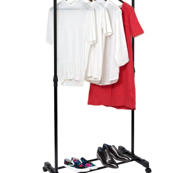 Mobilny wieszak stojący na kółkach DEKA czarny