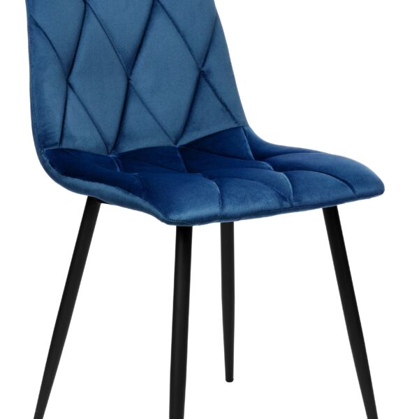 Krzesło welurowe tapicerowane Madison granatowe Velvet
