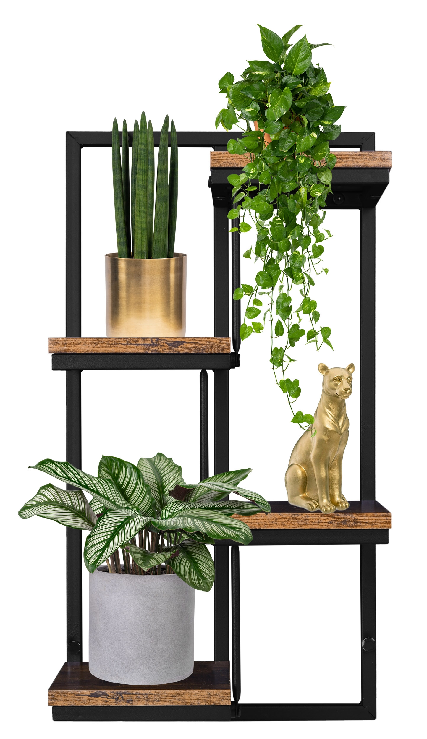 Kwietnik wiszący czarny Hagart Rustic postarzany dąb - obrazek 7